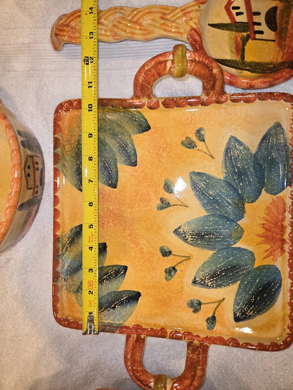 Vintage Italica ARS Italy Tuscan Village Pottery Serving Set 9pc -  NWOT